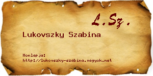 Lukovszky Szabina névjegykártya