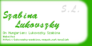 szabina lukovszky business card